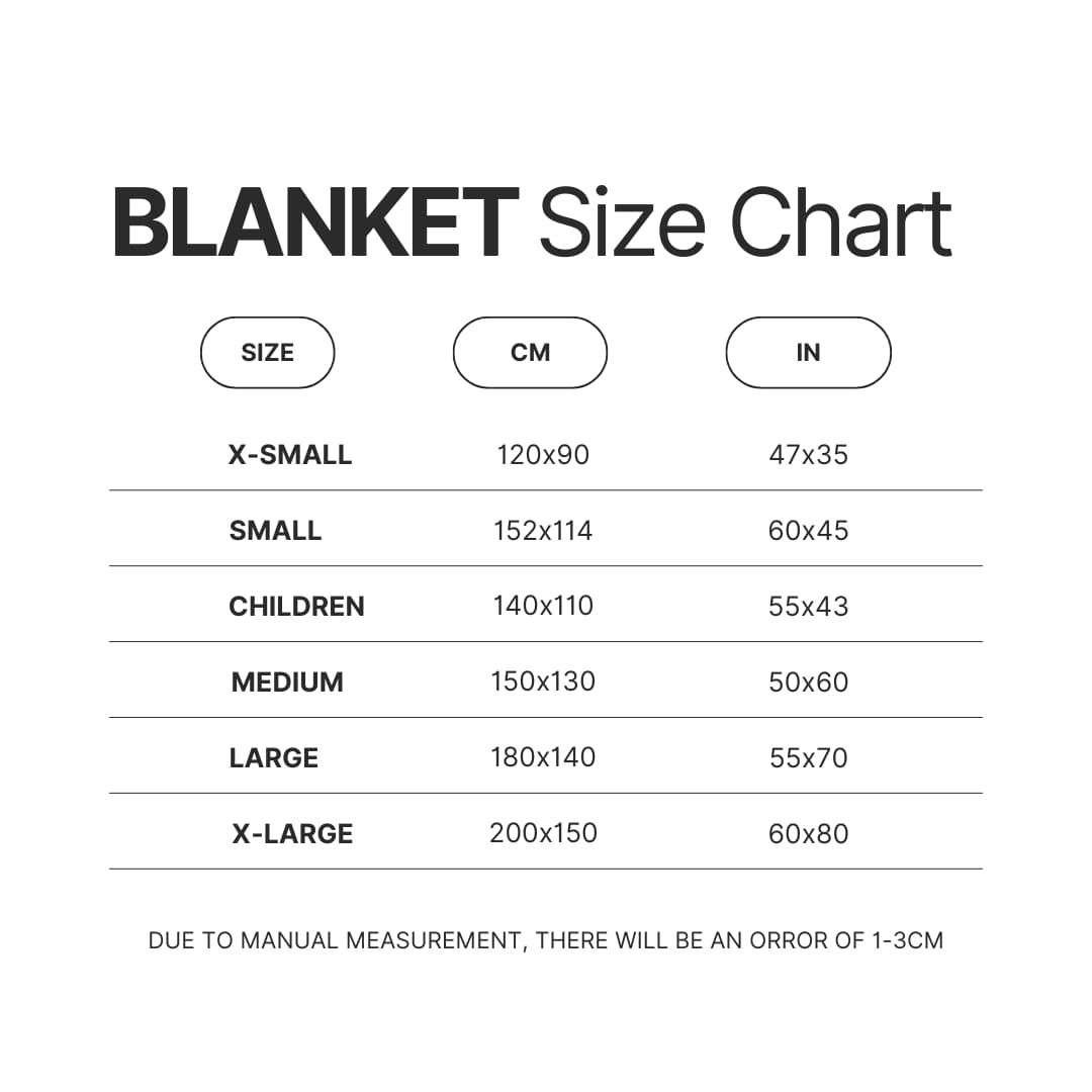 Blanket Size Chart - Kagurabachi Store