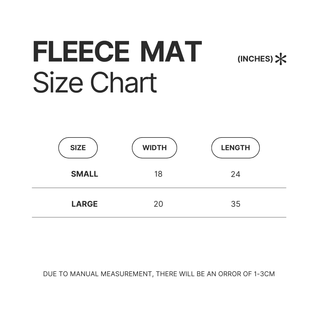 Fleece Mat Size Chart - Kagurabachi Store