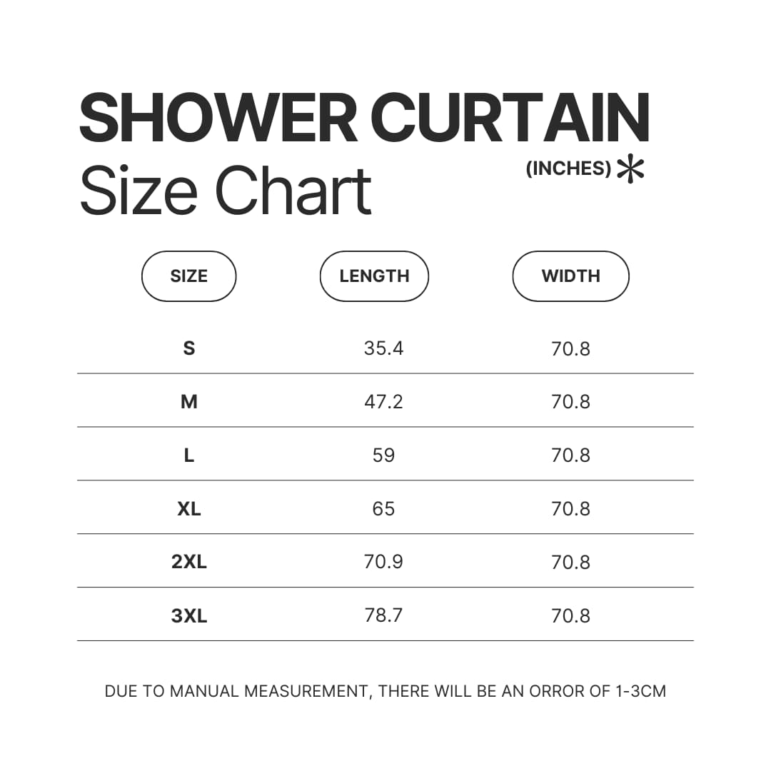 Shower Curtain Size Chart - Kagurabachi Store