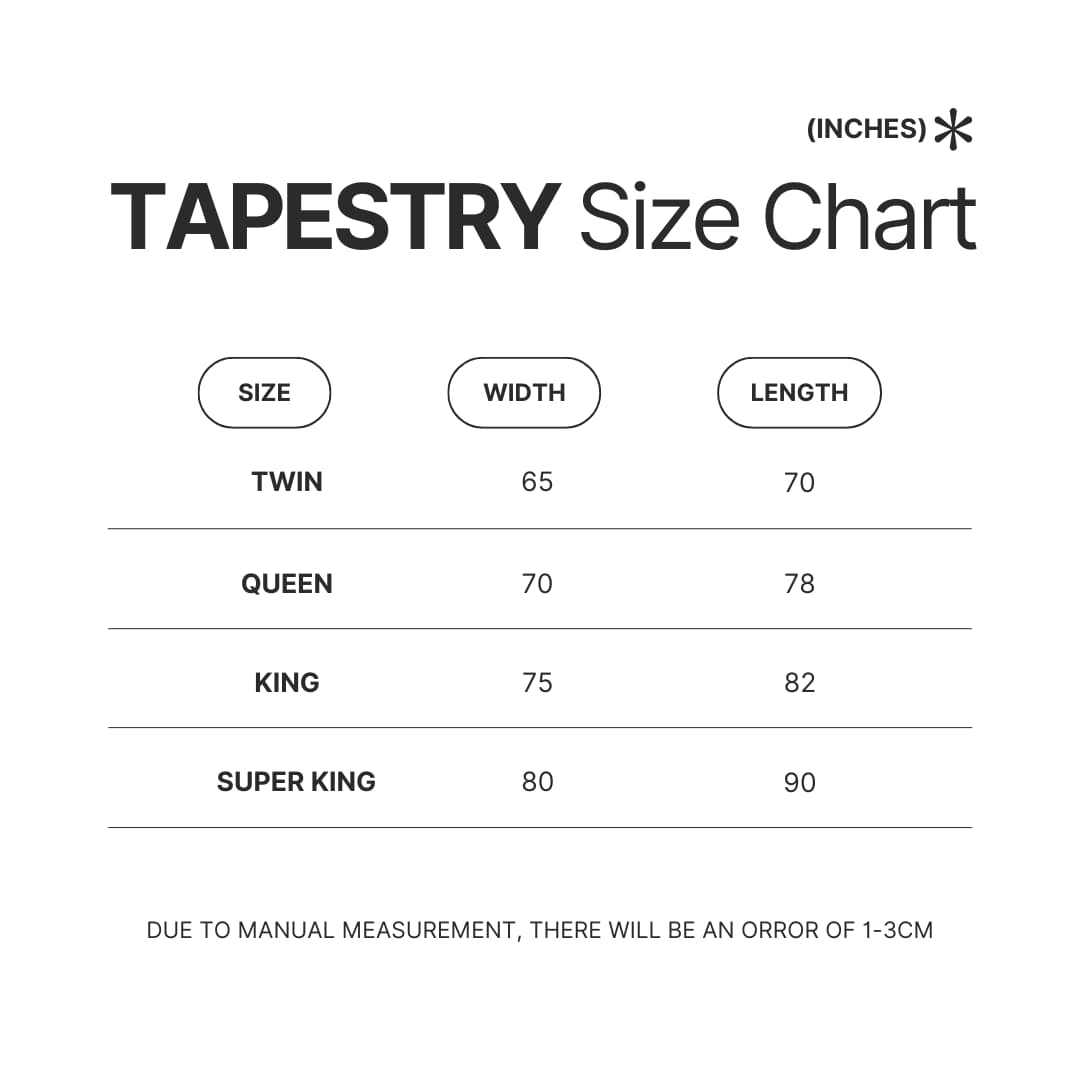 Tapestry Size Chart - Kagurabachi Store