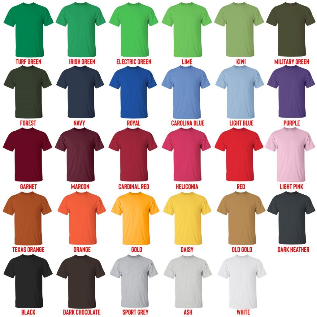 t shirt color chart - Kagurabachi Store